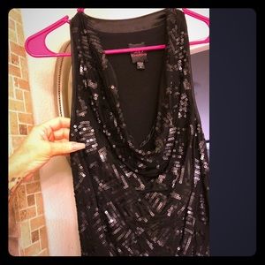 Bebe black sequin top